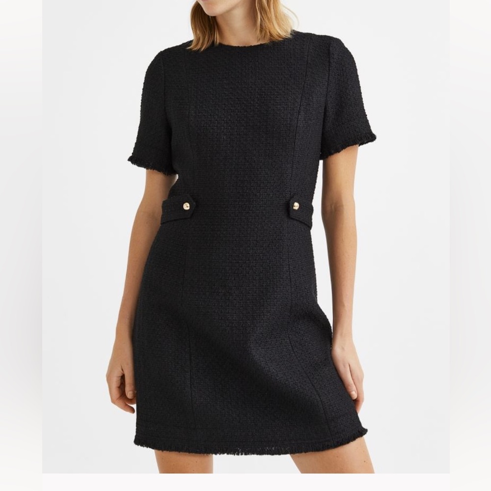 H&M Black Textured Dress